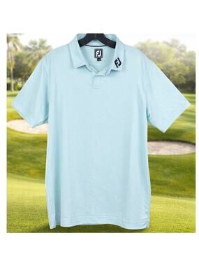 FootJoy Polo Shirt Moisture Wicking Size L Performance Golf Athleisure Cool Mint
